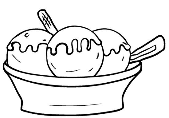 Ice cream sundae bowl clipart black and white