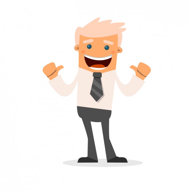 Happy businessman cartoon Vector | Free Download