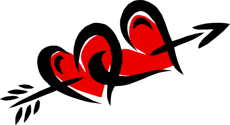 Two Hearts And An Arrow Clipart