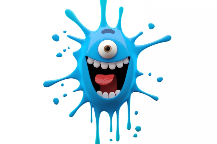 Funny Blue Monster Wallpaper for Android, iPhone and iPad