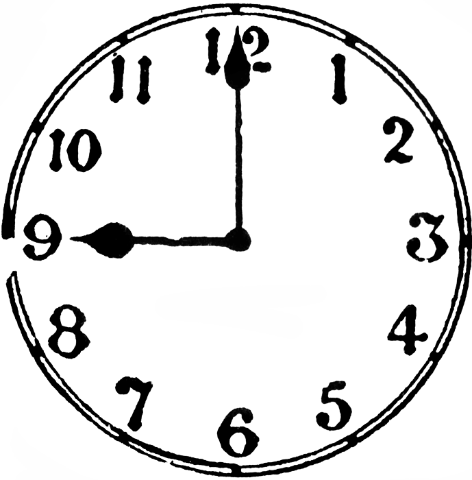 clipart clock black and white - photo #18