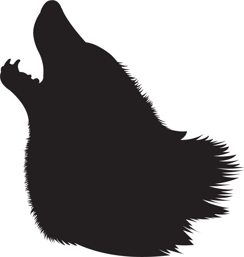 Howling wolf head clipart