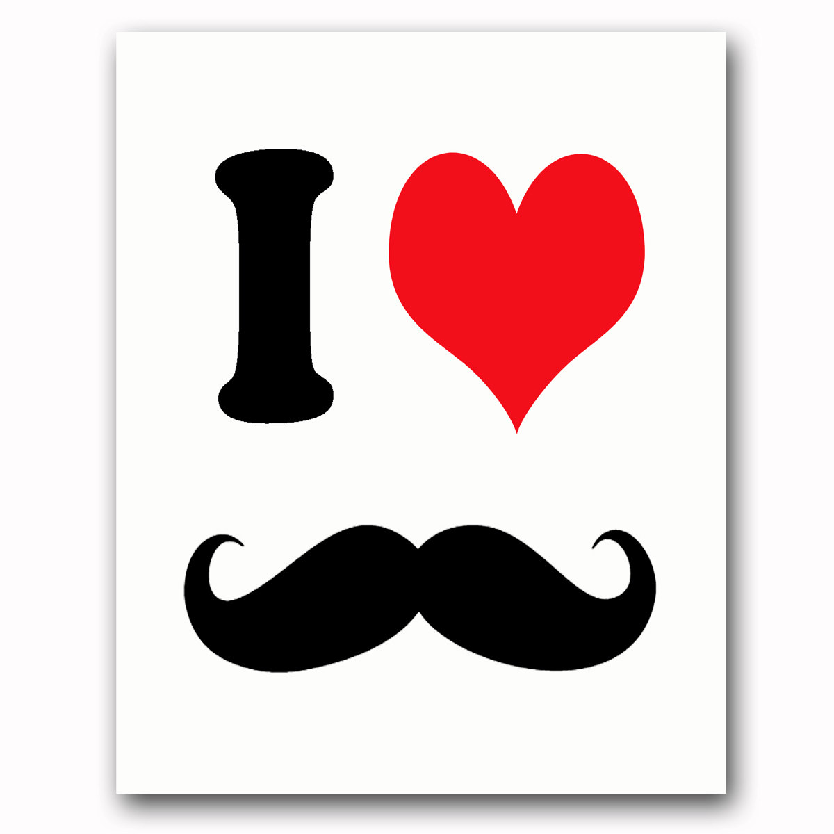 Mustache And Heart Clipart