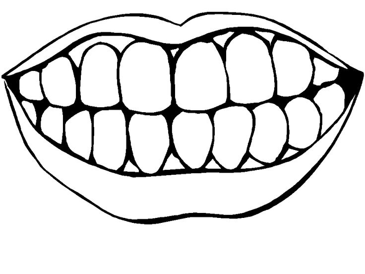 Teeth mouth clipart black and white