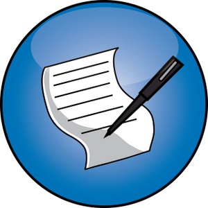 Pen And Paper Clipart Image - Pen signing a document or report