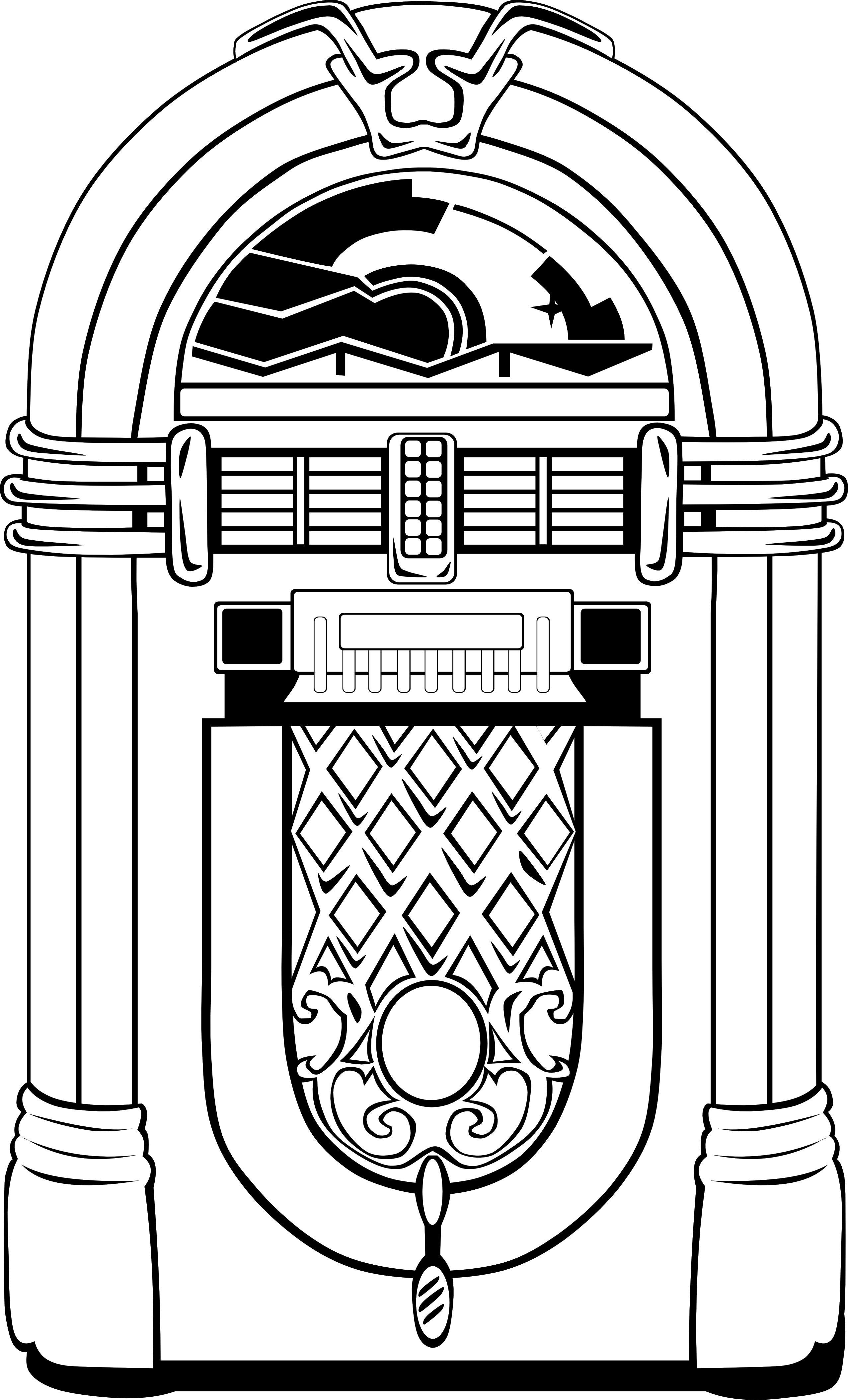 Line Art Box Design : Jukebox black and white clipart best