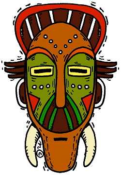 african mask (in color) - Clip Art Gallery