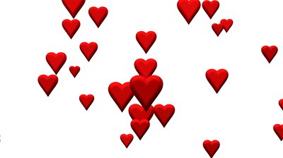 Floating hearts over white background - 890050 | Shutterstock Footage