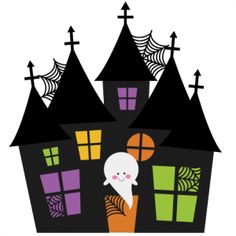 Scary haunted house clipart