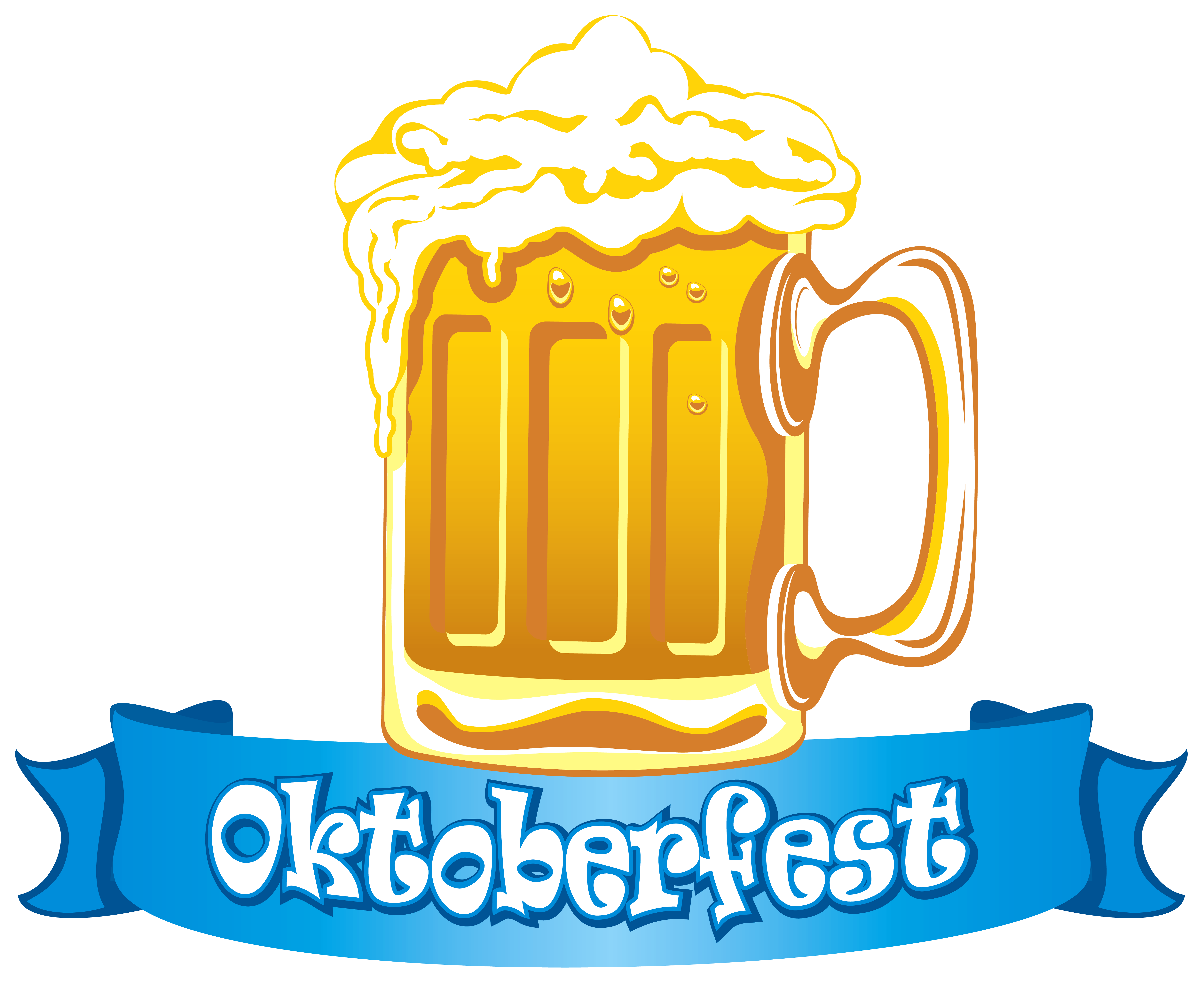 Oktoberfest Banner with Beer PNG Clipart Image