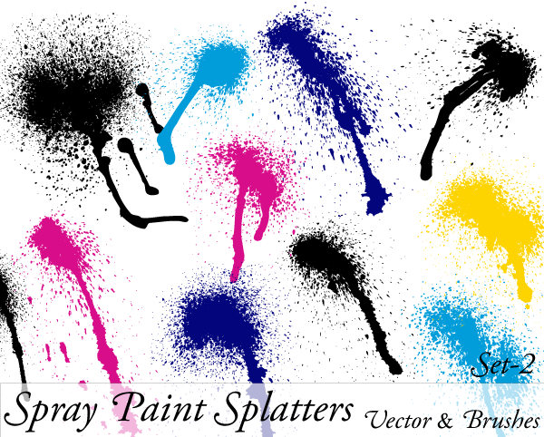 Spray Paint Splatter Vector Illustration Set-2 | Vector ...