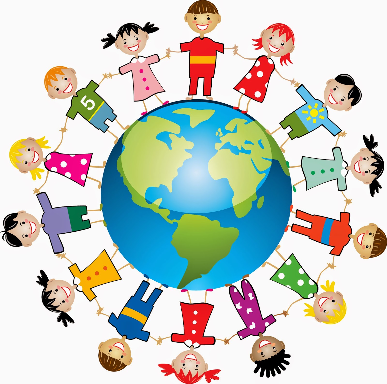 Toddler multicultural class clipart