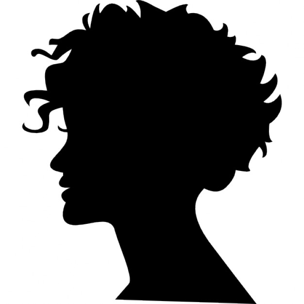 Woman head silhouette with short hair Icons | Free Download