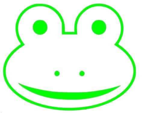 Frog Face Cartoon Outline