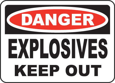 Danger Explosives Keep Out Sign J1599 - by SafetySign.com