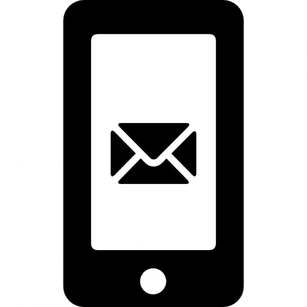 Email envelope back symbol on phone screen Icons | Free Download