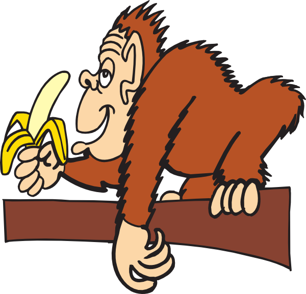 Ape With A Banana Clip art - Animal - Download vector clip art online
