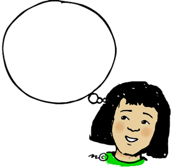 Person with thinking bubble clipart