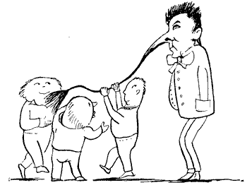 Public Domain images cartoon kids playing with mans long nose hair ...