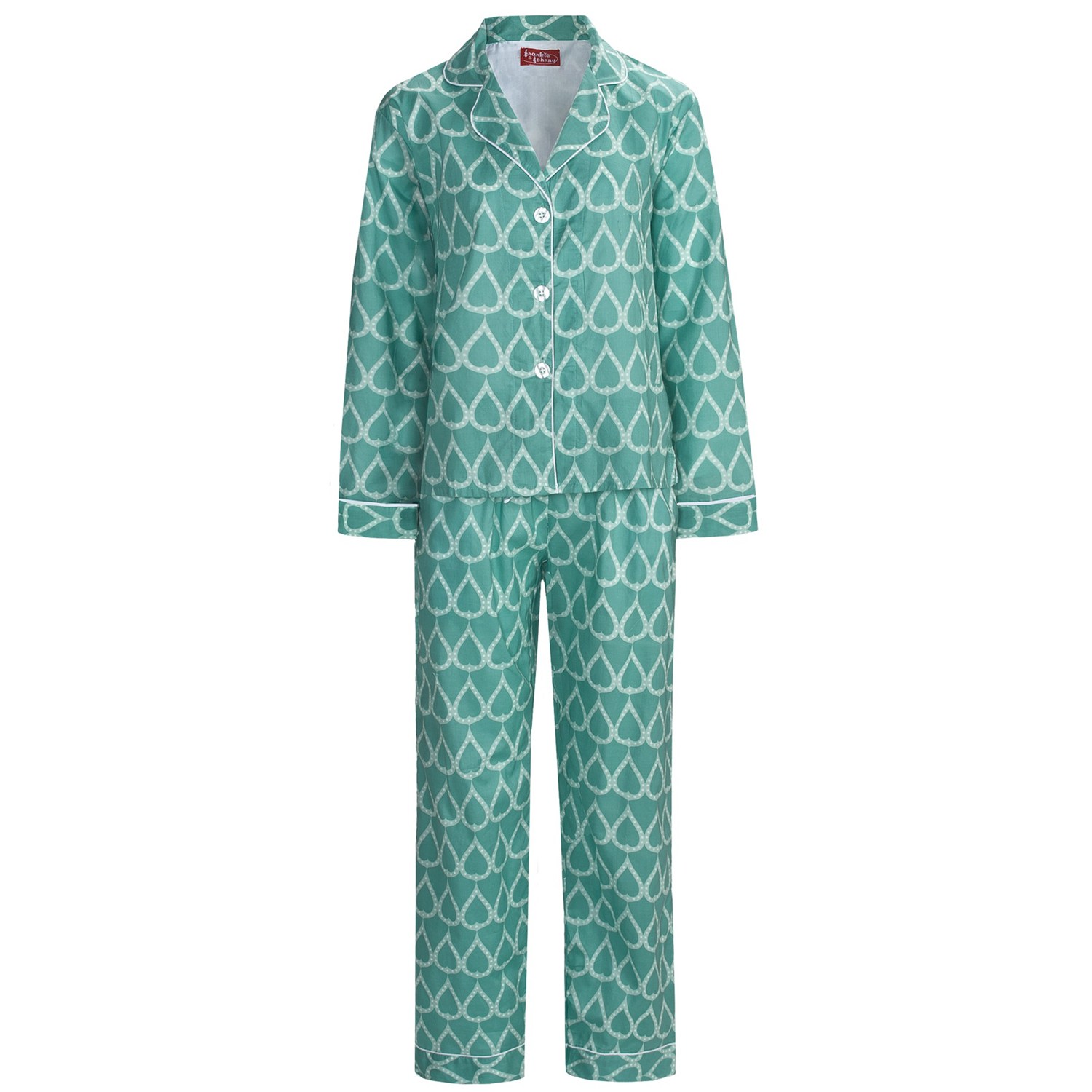Frankie & Johnny Cotton Voile Pajamas - Long Sleeve (For Plus Size ...