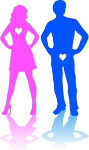 Couple Clipart Image - Clip Art Silhouette of a Man and Woman in Love