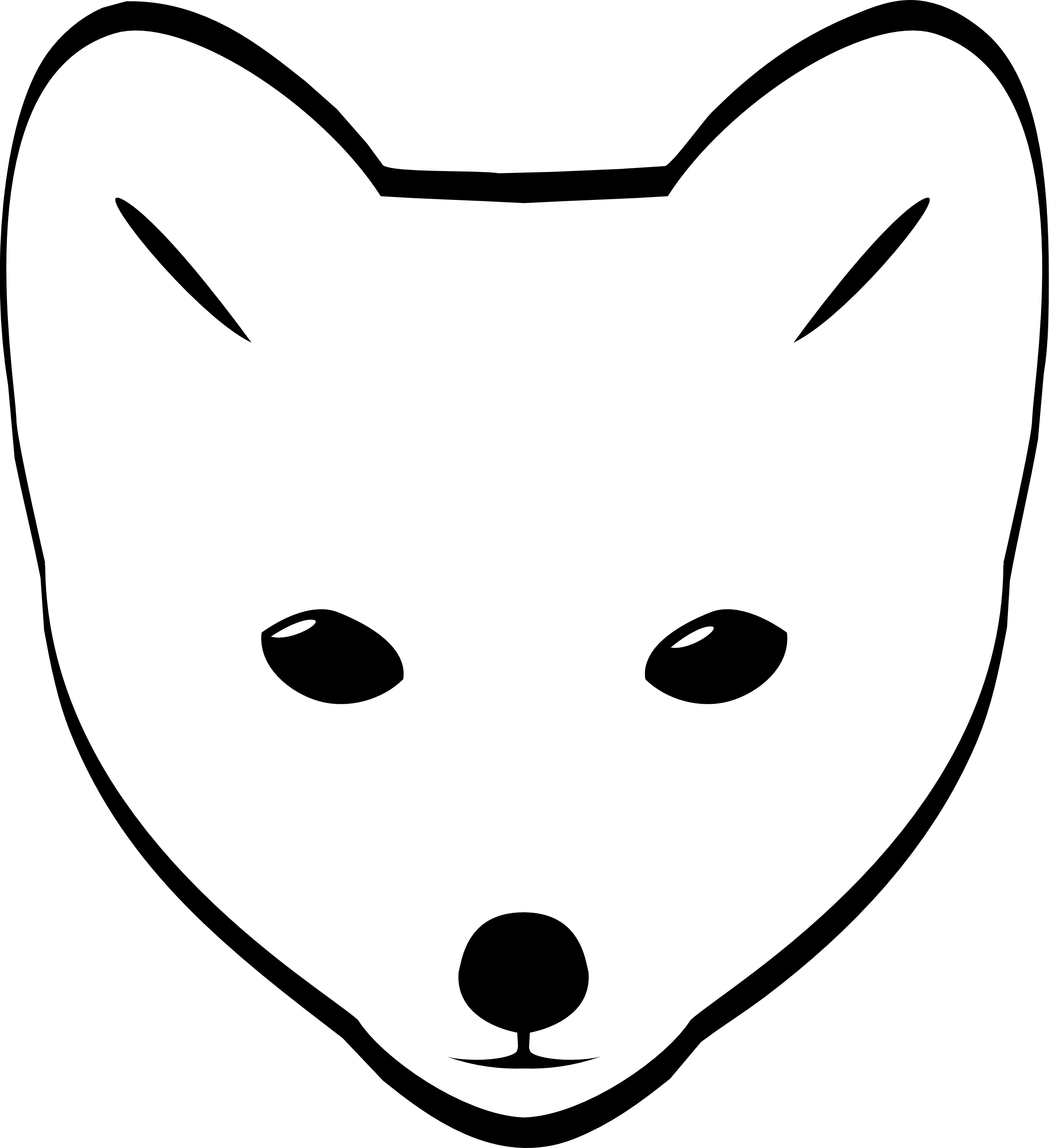 Arctic Fox Head Black White Line Art Coloring Book Colouring ...