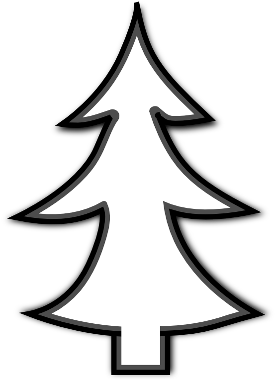 Clip Art: xmas christmas tree 32 black white ...