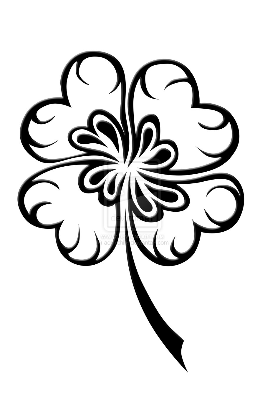 4 leaf clover coloring page - Coloring Pages & Pictures - IMAGIXS