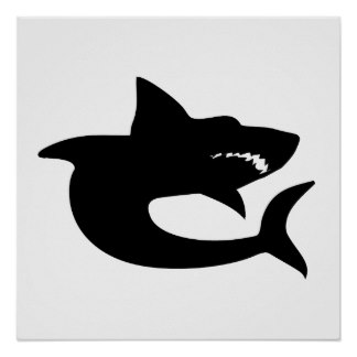 Shark Silhouette Posters, Shark Silhouette Wall Art