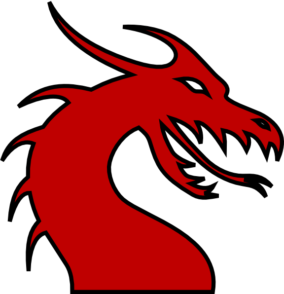 Dragon Head Silhouette Red Clip Art - vector clip art ...