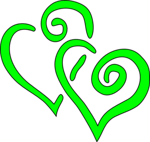 Big Lime Green Hearts Clip Art - vector clip art ...