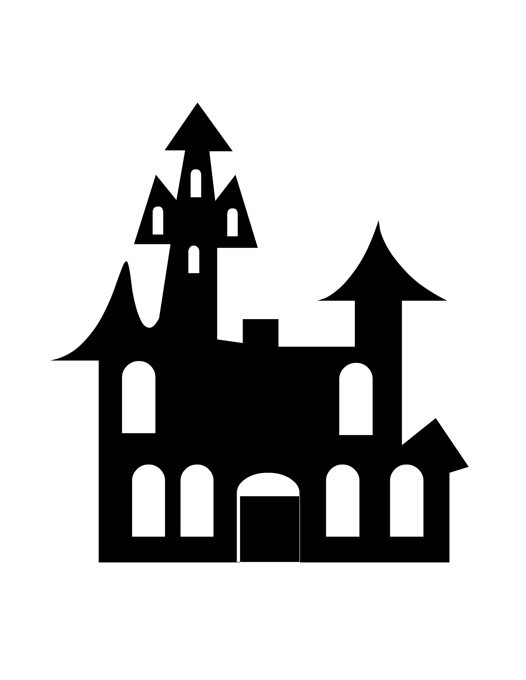 free haunted house silhouette clip art - photo #5