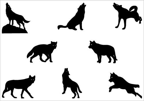 wolf silhouette Vector Graphics