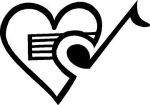 Heart with Music Note Sticker - Car Stickers