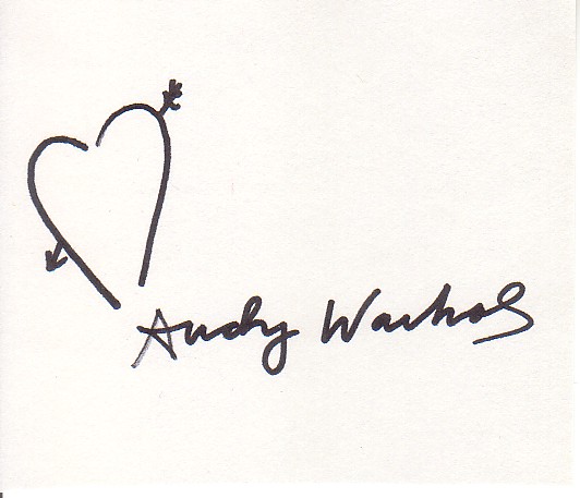 Andy Warhol Hand Signed Autographed Drawn Heart Sketch