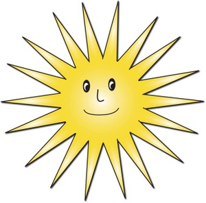 Sunshine Clipart Image - A Cartoon Of A Sun With A Happy Smiley Face