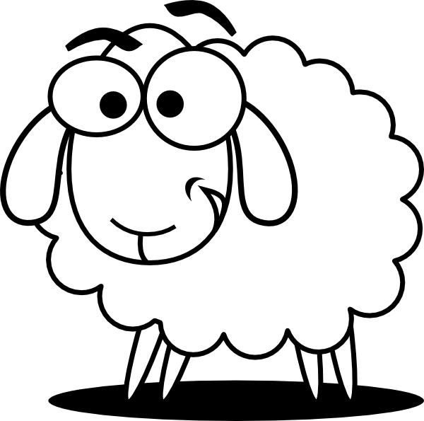 Funny Sheep Outline Clip Art - vector clip art online ...