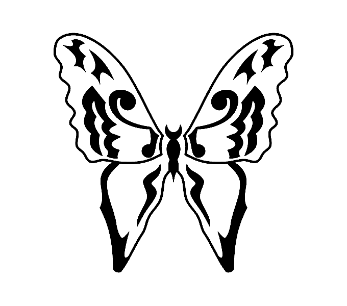 2,654 views black and white butterfly tattoo design img48 «Other black and ...