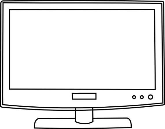 Clip Art Black and White Television – Clipart Free Download