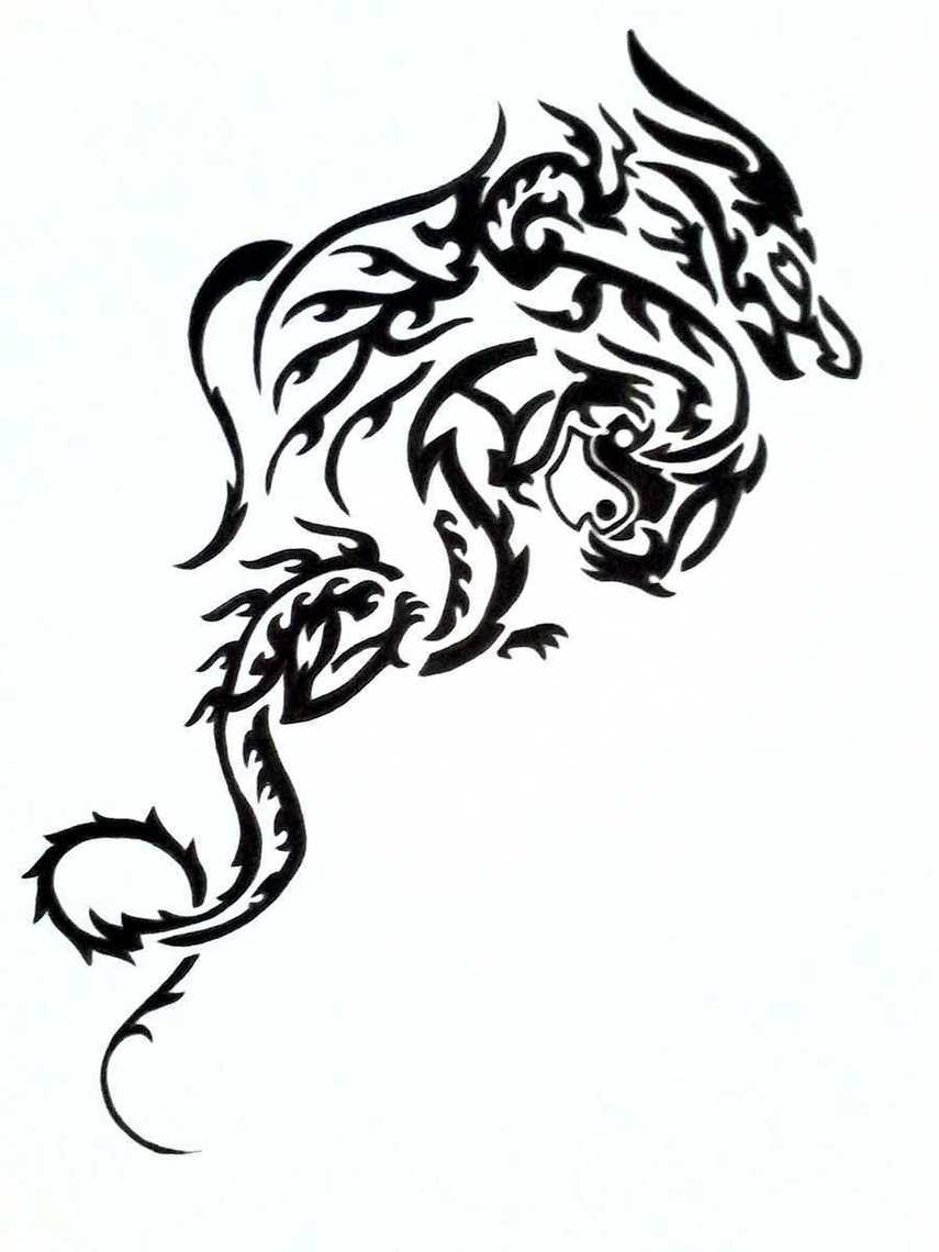 Black And White Dragon Tattoo Clipart - Free to use Clip Art Resource