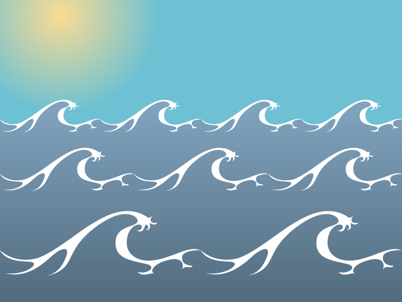 Seamless vector blue wave line...