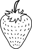 Black And White Strawberry Clipart