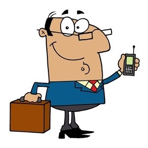 Lawyer Clipart Image - A lawyer answering his ringing cell p ...