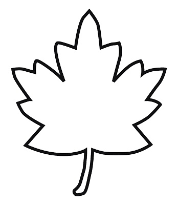 Leaf outline canadian maple leaf clipart