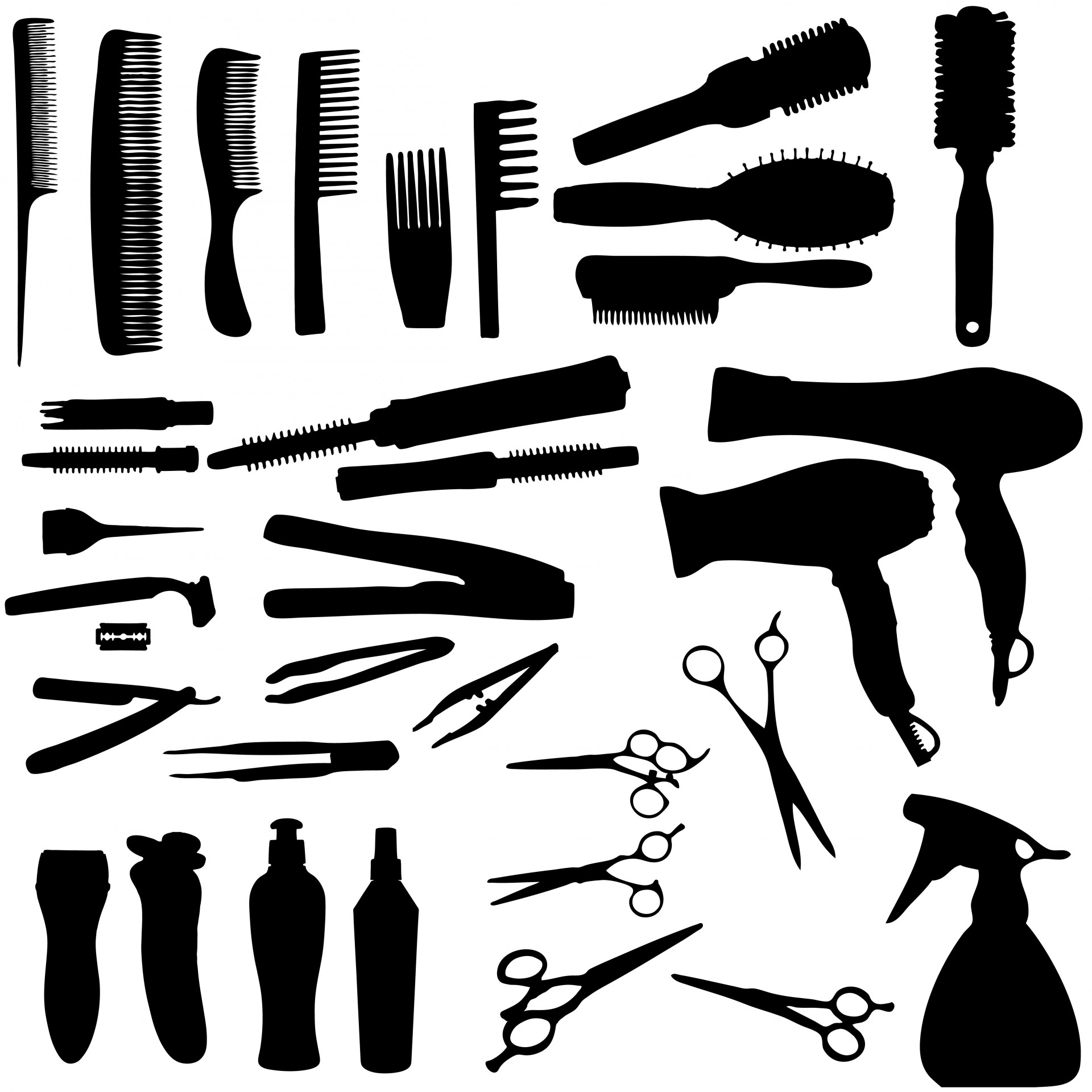Cosmetology Tools Hair And Accessories clipart