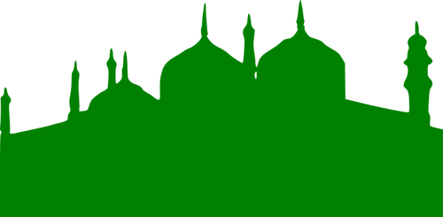 Vector clip art of green silhouette of a mosque | Public domain ...