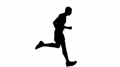 Animated Silhouette Loop Of A Man Running On A White Background ...