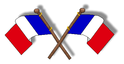 Crossed French Flags Shadowed - Flag Clip Art - French Clip Art