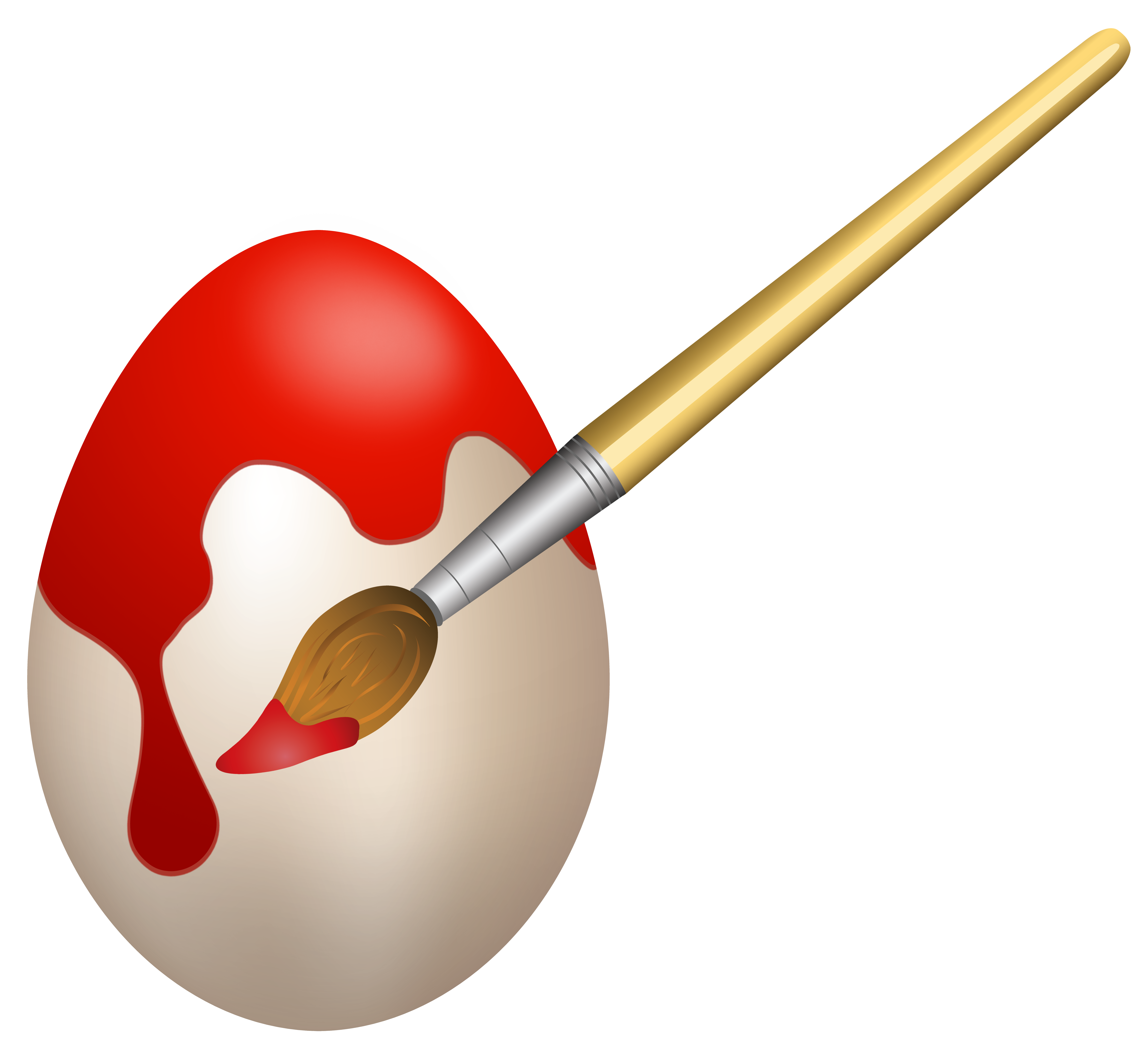 Easter Red Coloring Egg PNG Clip Art Image