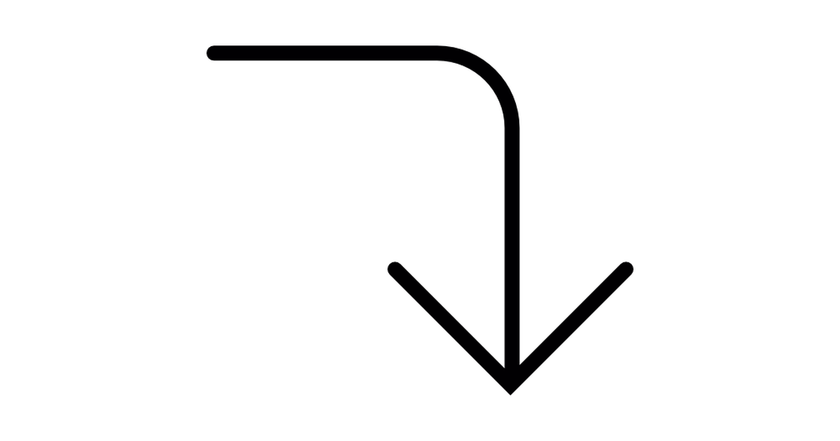 Rounded angle Arrow Pointing Down - Free arrows icons